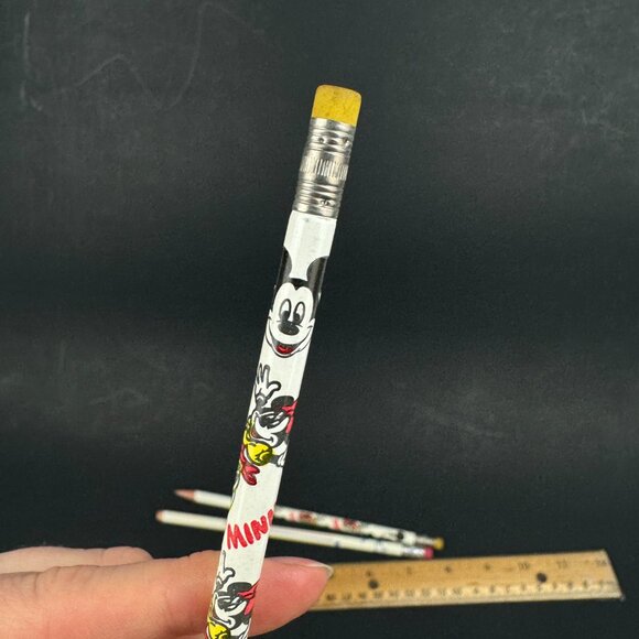 Vtg 3 Used Sharpened Disney Mickey Minnie Mouse Wood Pencils Collect Made in USA - Picture 10 of 10